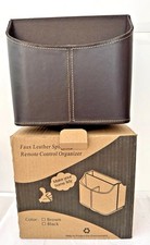 Spinning Remote Control Organizer Caddy NIB Brown Faux Leather
