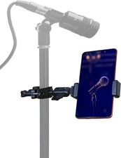 Phone Holder for Mic Stand Clamp Music Single - Holder Black