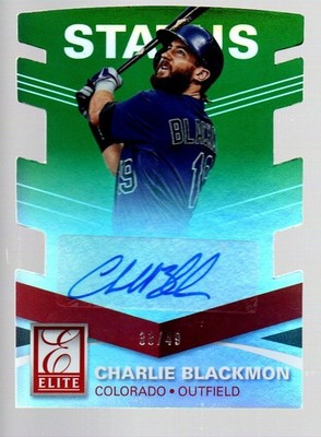 2015 Elite Signature Status Green #37 Charlie Blackmon 33/49