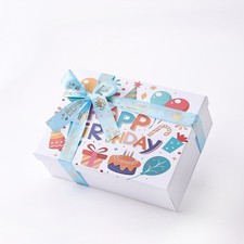 1x Hard Gift Box with Ribbon Paper Treat Boxes for Presents Birthday Party