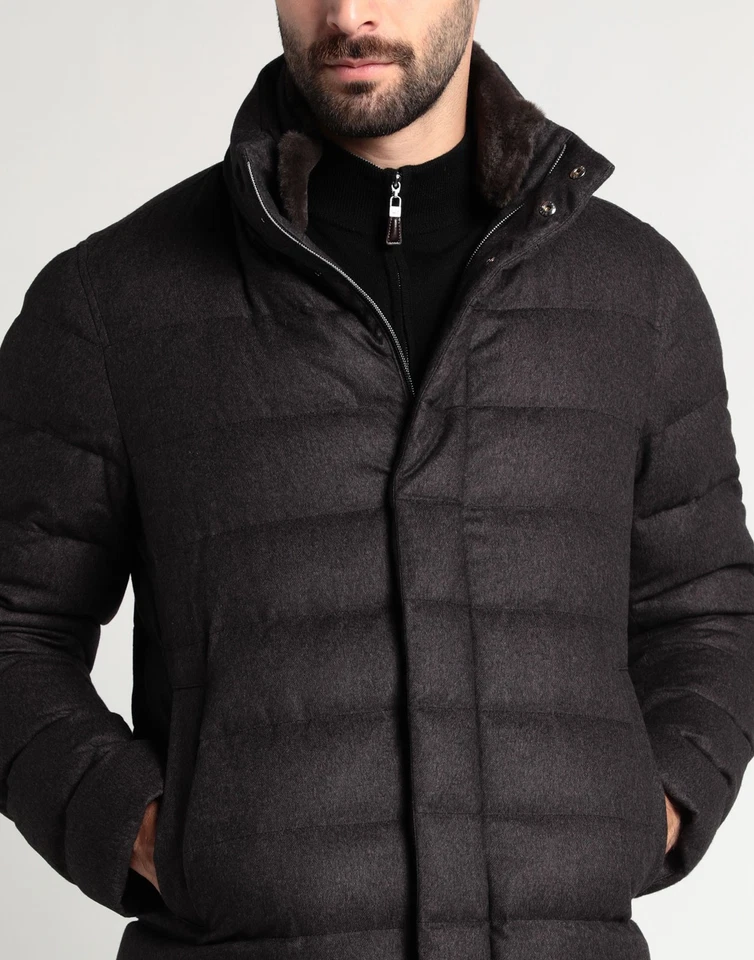 RRP€1795 HERNO Cashmere & Silk Flannel Quilted Coat IT64 US54 5XL Made in Italy - Image 3 of 4