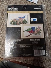 Bucilla 43547 "BIRD WATCHING" Counted Cross Stitch Kit Set of Two 7" x 5" NEW
