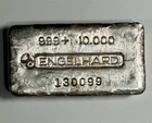 Engelhard Vintage Poured 10 Oz Silver Bar 3rd Series Bull Logo- Nice Stamps