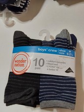 WONDER NATION - BOYS' CREW M 9-2-1/2 FITTED HEAL NWT NAVY DISCONTINUED