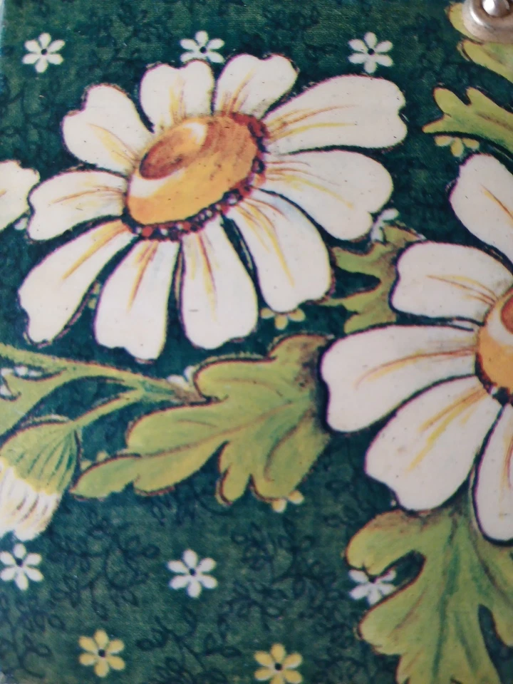 Bolso de Mano Vintage Madera Decoupage Lucite Mango Cottagecore Margarita 1960 Verde Foto 4 de 4