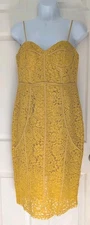 NEW Bardot Sophia Mustard Yellow Lace Corset Dress Size 8 Coquette