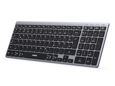 Bluetooth Tastatur Kabellos BT5.4+2.4G, Ultra Slim Scherentastatur, Wiederauf...