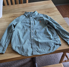 Ralph Lauren Boys Green White Check Long Sleeve Button-Up Dress Shirt M 10-12