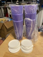 Tupperware Tumblers Cups with Seals 16oz Set of 6, White Lids