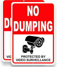 2 Pack No Dumping Aluminum Sign Rust-Free UV Protected and Weatherproof, 10x7 In