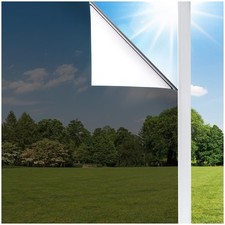 Reflective Window Film, One Way View, UV Static Cling, Heat Control, Black