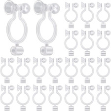 50Pcs Resin Invisible Clip-On Earring Converters Components Clear Plastic Earrin