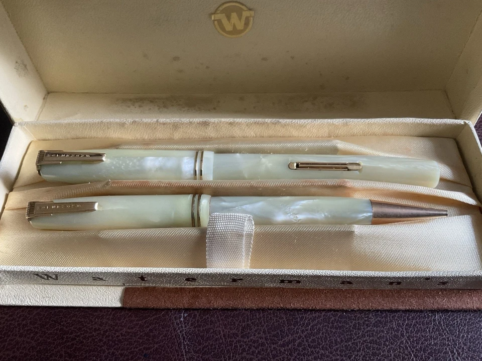 RARE Waterman’s 5xx Series Lever Filler Fountain Pen And Mechanical Pencil Set - Image 3 of 4