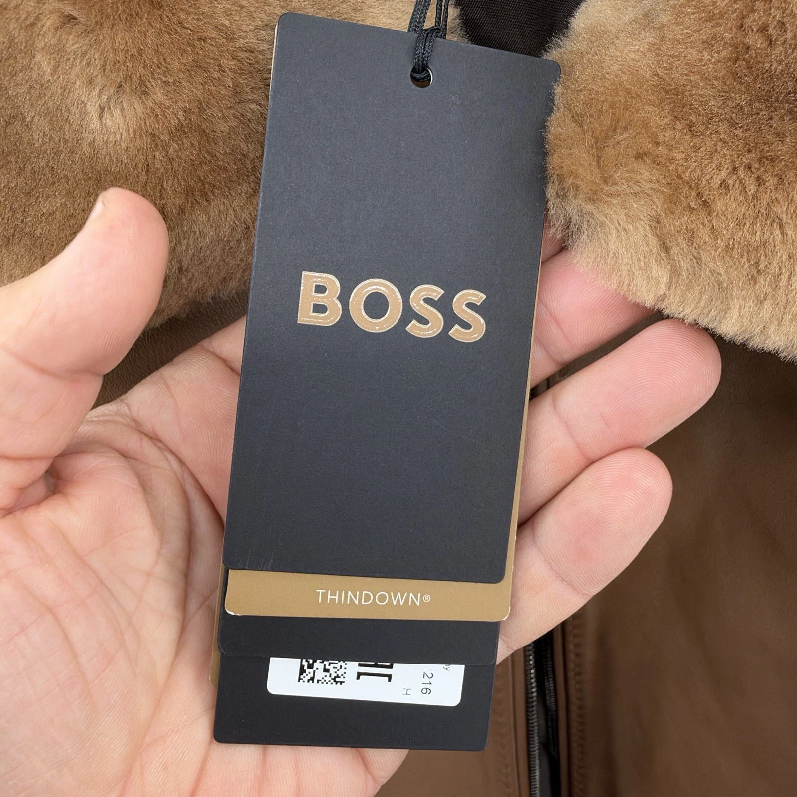HUGO BOSS $1800 BOSS Mury Down Fill Leather Jacket 46R - BROKEN ZIPPER - NWT - product detail image 5