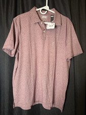 NWT American Eagle Mens Polo Shirt Large Heather Red Short Sleeve