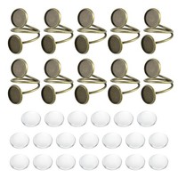 12Mm Ringrohling Basis Mit Cabochon 10Stk (Gold/Silber/Rosegold/Schwarz) 20Stk