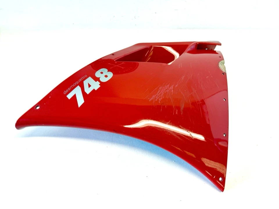 Genuine Ducati 748 996 916 Red Mid Fairing Cowling Left Has Road Rash 48010391A - Image 4 of 4