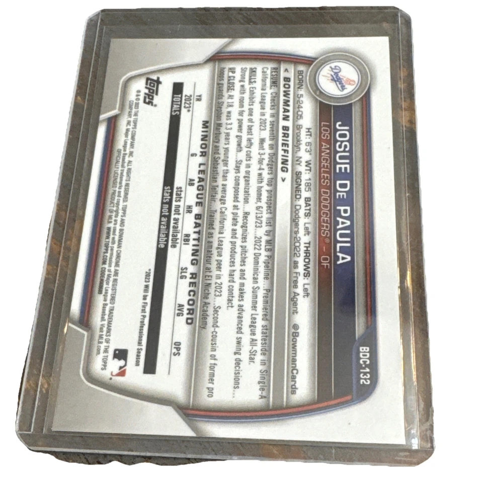 2023 Bowman Chrome Draft Sapphire Edition - Josue De Paula #BDC-132 (RC) - Image 2 of 2