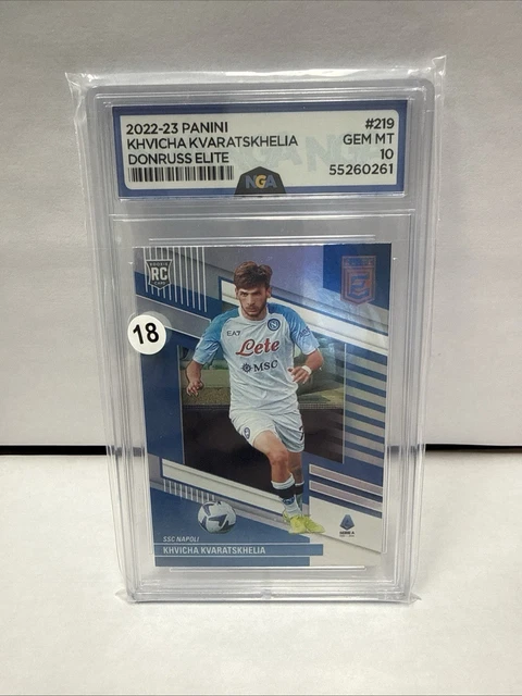 2022-23 Panini Donruss Elite Serie A Khvicha Kvaratskhelia ROOKIE NGA 10 GEMT RC