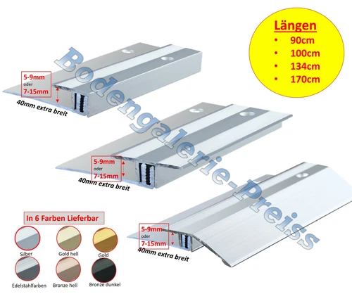 Abschlussprofil, Übergangsprofil, Ausgleichsprofil 5-15mm gebohrt Vinyl, Laminat