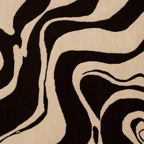 Melting Oriental Design - Black-Beige, Hand-Tufted 100% Wool Handmade Area Rug - Picture 3 of 6