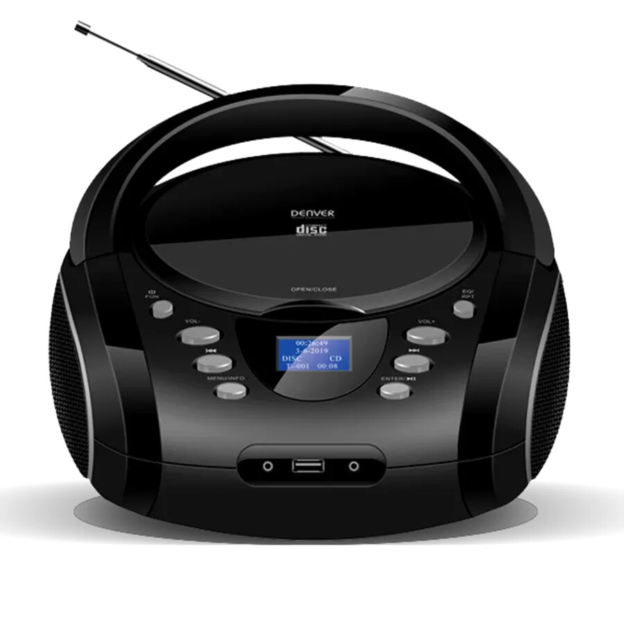 Denver TDB-10 Stereo portatile DAB/FM CD player,bluetooth USB AUX  2*18W Sveglia