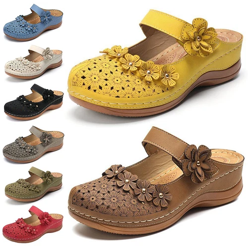 Damen Frauen Keilabsatz Sandalen Mode Slipper Hausschuhe Sommer Anti-Rutsch Freizeit - Bild 2 von 26
