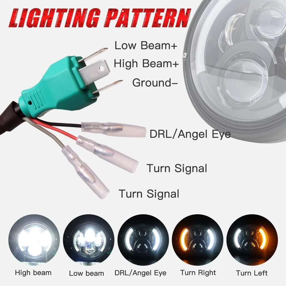 Faro LED de 7 pulgadas para Suzuki DRZ/Honda con carcasa canastilla soportes de boca Foto 4 de 4