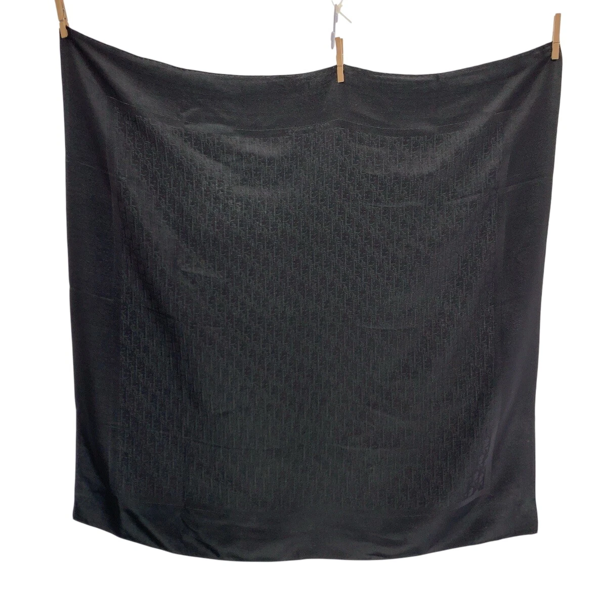 Grande écharpe trotteur Dior en soie noire