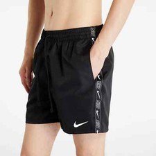 Men  s L Large   NIKE Swim Swoosh Logo Shorts Trunks Black NESSC488 001