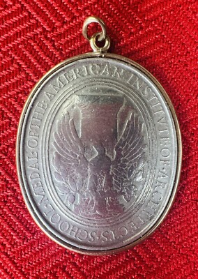 1935 American Association of Architects Sterling Silver Award Medallion Pendant