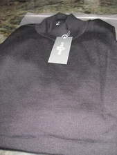 Avon Celli Black Mock Neck Cashmere and Silk Sweater NWT size V