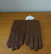 COACH LEATHER GLOVES IN DARK SADDLE COLOR, SIZE X-LARGE. NWT