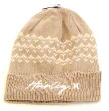 Hurley Tan Vail Knit Cuff Beanie Women's One Size NEW
