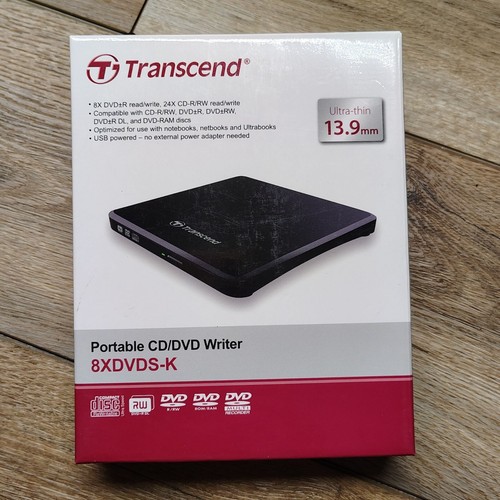Transcend Extra Slim Portable DVD Writer TS8XDVDS-K Black - 第 1/15 張圖片