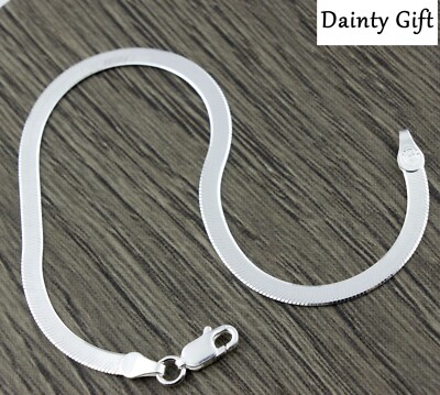 Silver Herringbone Chain Hand Bracelet 