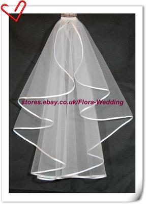 ''VERKAUF 1-stufiger DESIGNER HOCHZEIT/BRAUTSCHLEIER, SATINSAUM, 28''