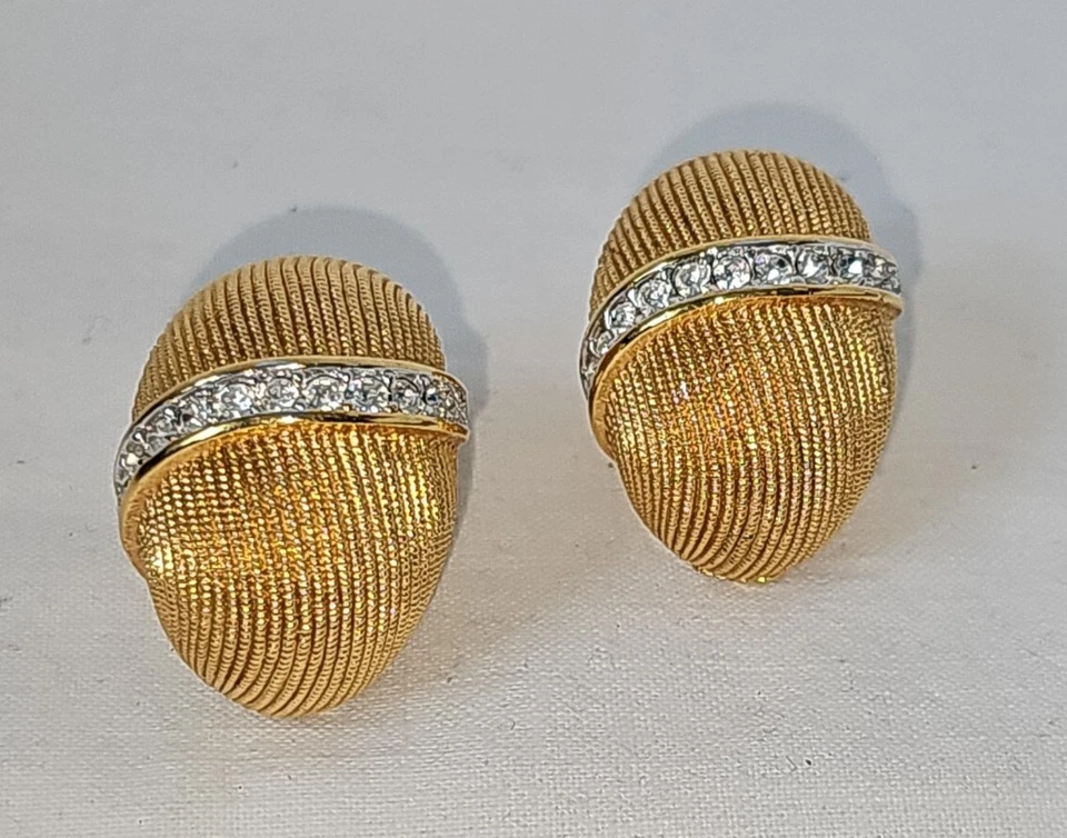 Swarovski Vintage Ohrclips Clips hochw.Vergoldet m.Kristallen Ohrschmuck... - Bild 2 von 4