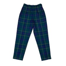 Vintage Pendleton Virgin Wool Tapered Tartan Plaid Trousers Women's 8P