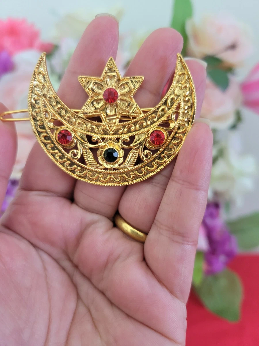 22k Dubai Gold plated Nepali 1 gram gold Chandrma Hairpin | eBay