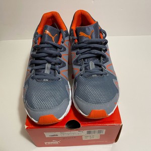 puma grey orange shoes