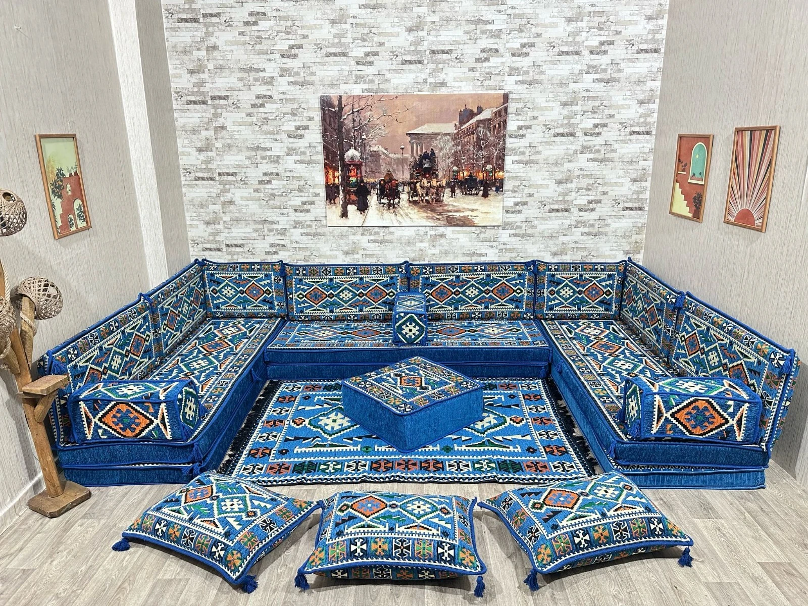 Oriental Seating Area, Arabic Corner Majlis, U Shaped, Oriental Sofa