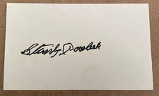 STANLEY COVELESKI Autographed 3x5 Index Card HOF Indians/Senators (1889-1984)