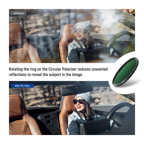 NEEWER 55mm Polarizer Filter CPL Filter with 30 Layers Nano Coatings Polarizing - Picture 7 of 8