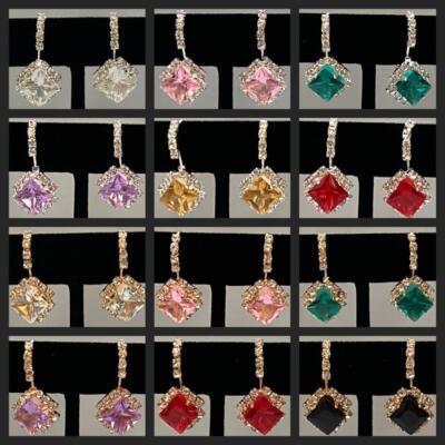 EXQUISITE SILVERTONE or GOLDTONE CRYSTAL WIRE DANGLING EARRINGS SELECT COLOR