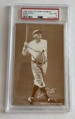 1980 Hall Of Fame Exhibits Card Babe Ruth Sepia PSA 6 EX-MT | eBay