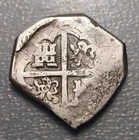 SPAIN OR SPANISH COLONIAL 4 REALES SILVER COB MACUQUINA 13.82g
