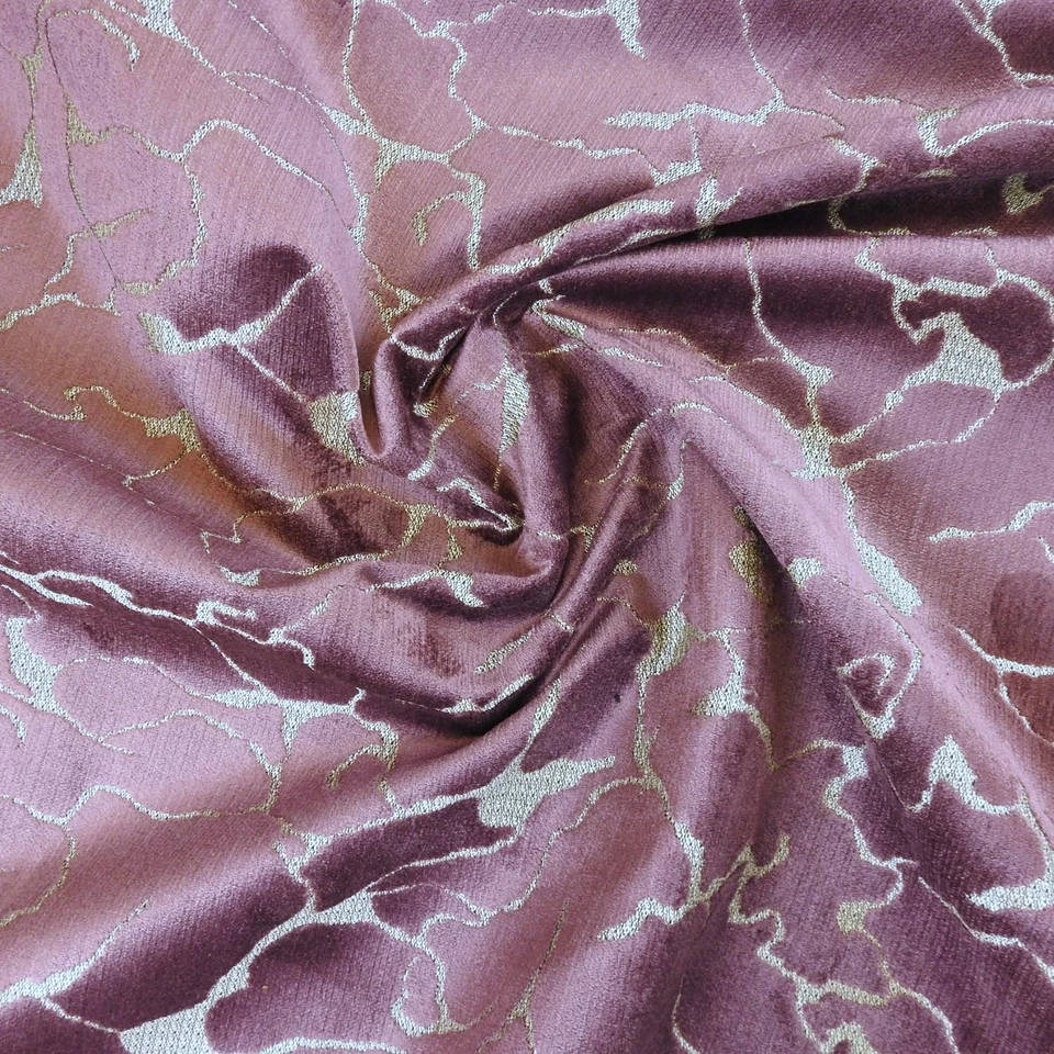 I WANT FABRIC Marble Effect Velvet Purple Upholstery Furnishing Fabric By The Metre