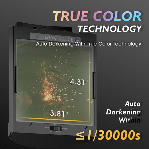 Auto Darkening Welding Helmet True Color Solar/Rechargeable Battery Powered - Bild 3 von 8