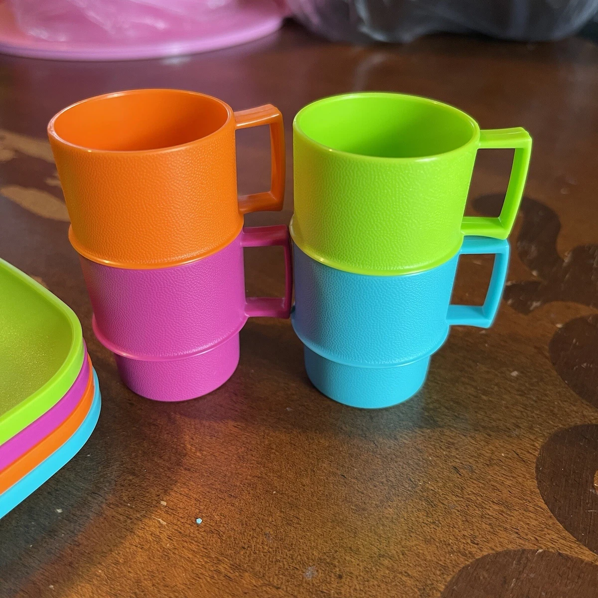 Tupperware Toys Kids Mini Play Set Of 8 Plates Cups Pretend